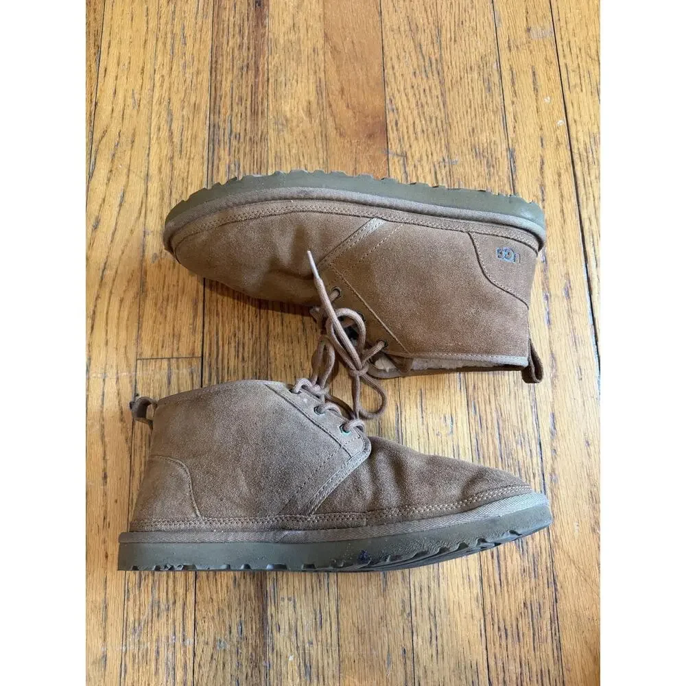 UGG Boots Mens Size 10 Brown Suede Chukka Shearling Lined Ankle Lace Up